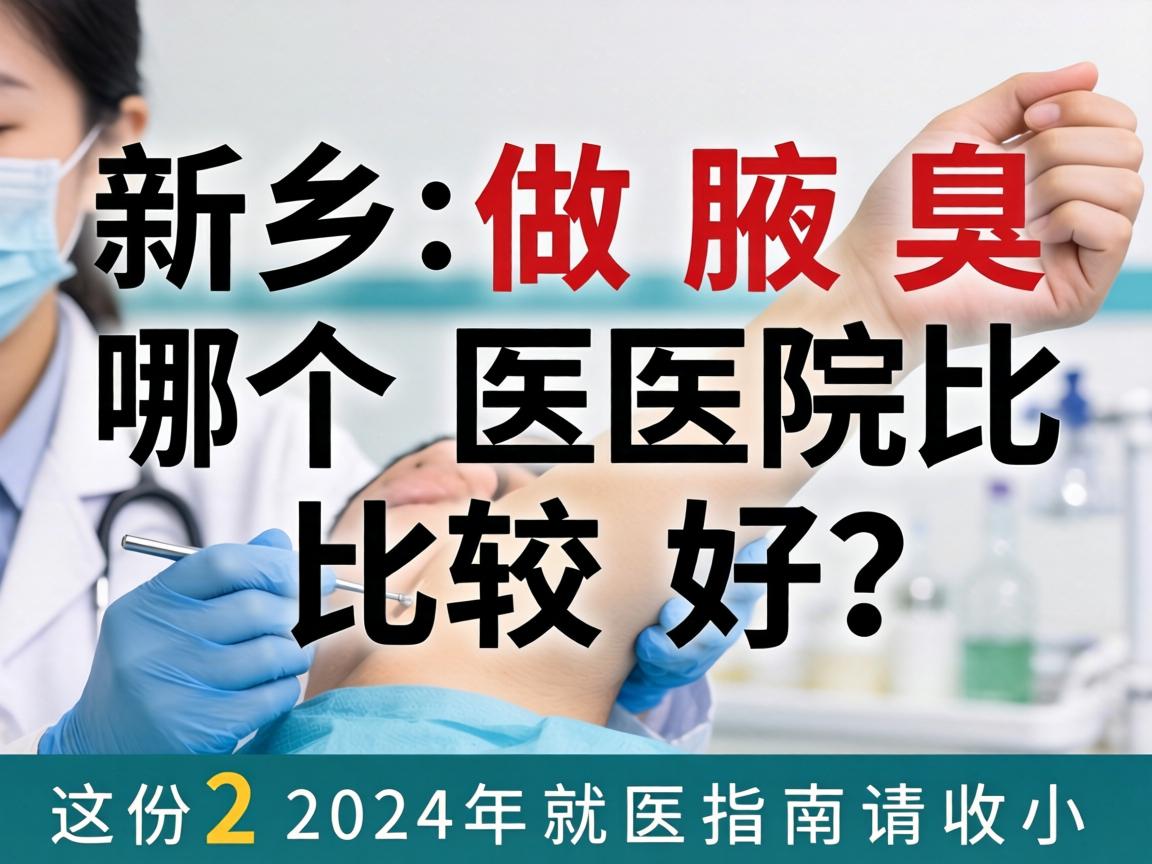 新乡做腋臭哪个医院比较好？这份2024年就医指南请收好