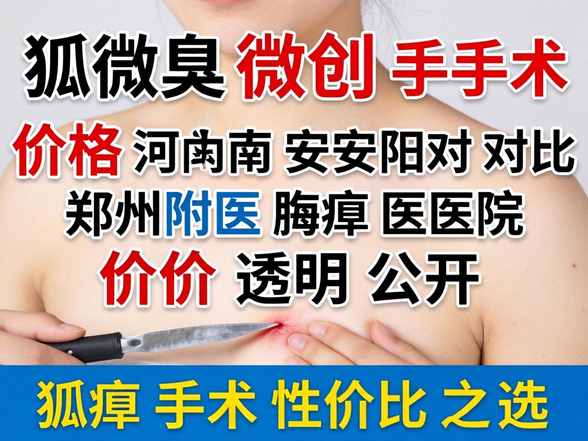 狐臭微创手术价格河南安阳对比，郑州附医腋臭医院价格透明公开，狐臭手术性价比之选
