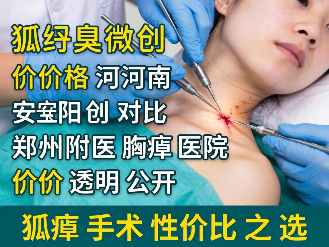 狐臭微创手术价格河南安阳对比，郑州附医腋臭医院价格透明公开，狐臭手术性价比之选