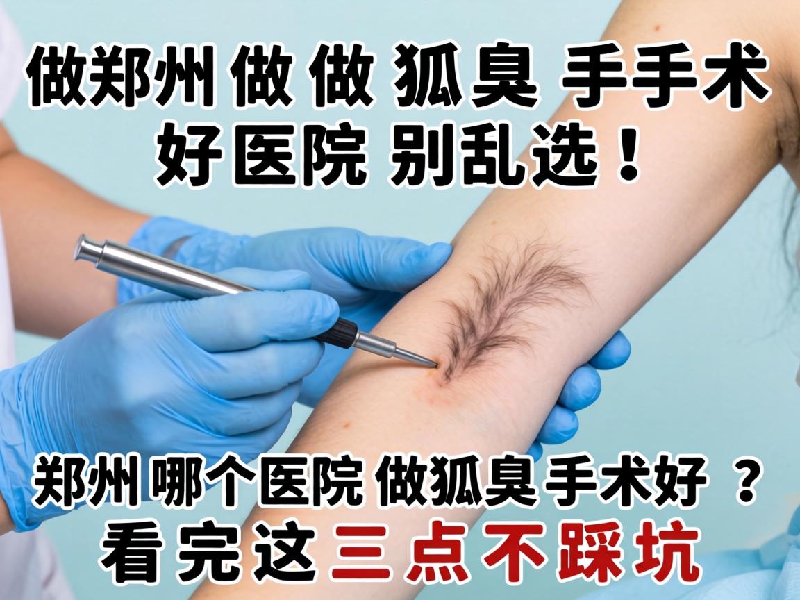 郑州做狐臭手术好医院别乱选！郑州哪个医院做狐臭手术好？看完这三点不踩坑