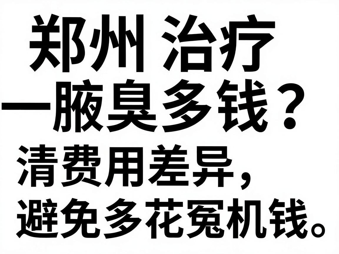 郑州治疗腋臭多钱？一文讲清费用差异，避免多花冤枉钱