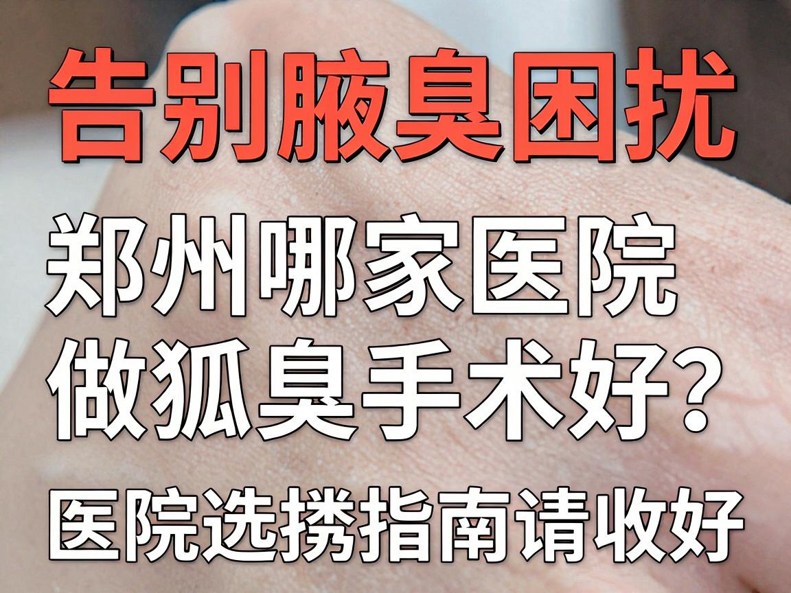 告别腋臭困扰，郑州哪家医院做狐臭手术好？这份医院选择指南请收好