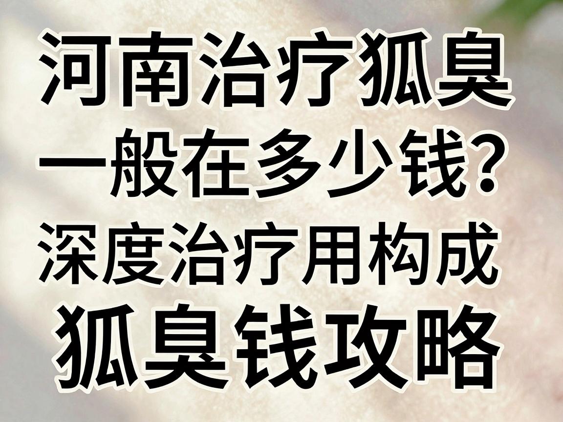 河南治疗狐臭一般在多少钱？深度解析狐臭治疗费用构成与省钱攻略