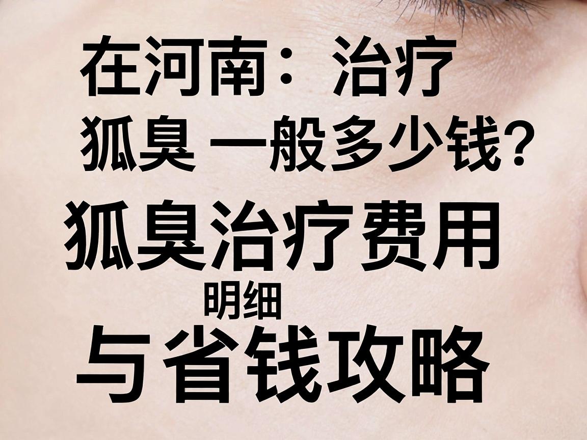 在河南治疗狐臭一般多少钱？狐臭治疗费用明细与省钱攻略