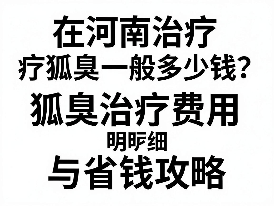 在河南治疗狐臭一般多少钱？狐臭治疗费用明细与省钱攻略