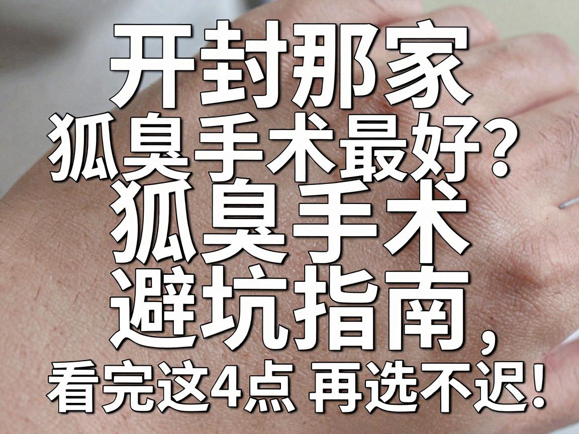 开封那家狐臭手术最好？狐臭手术避坑指南，看完这4点再选不迟