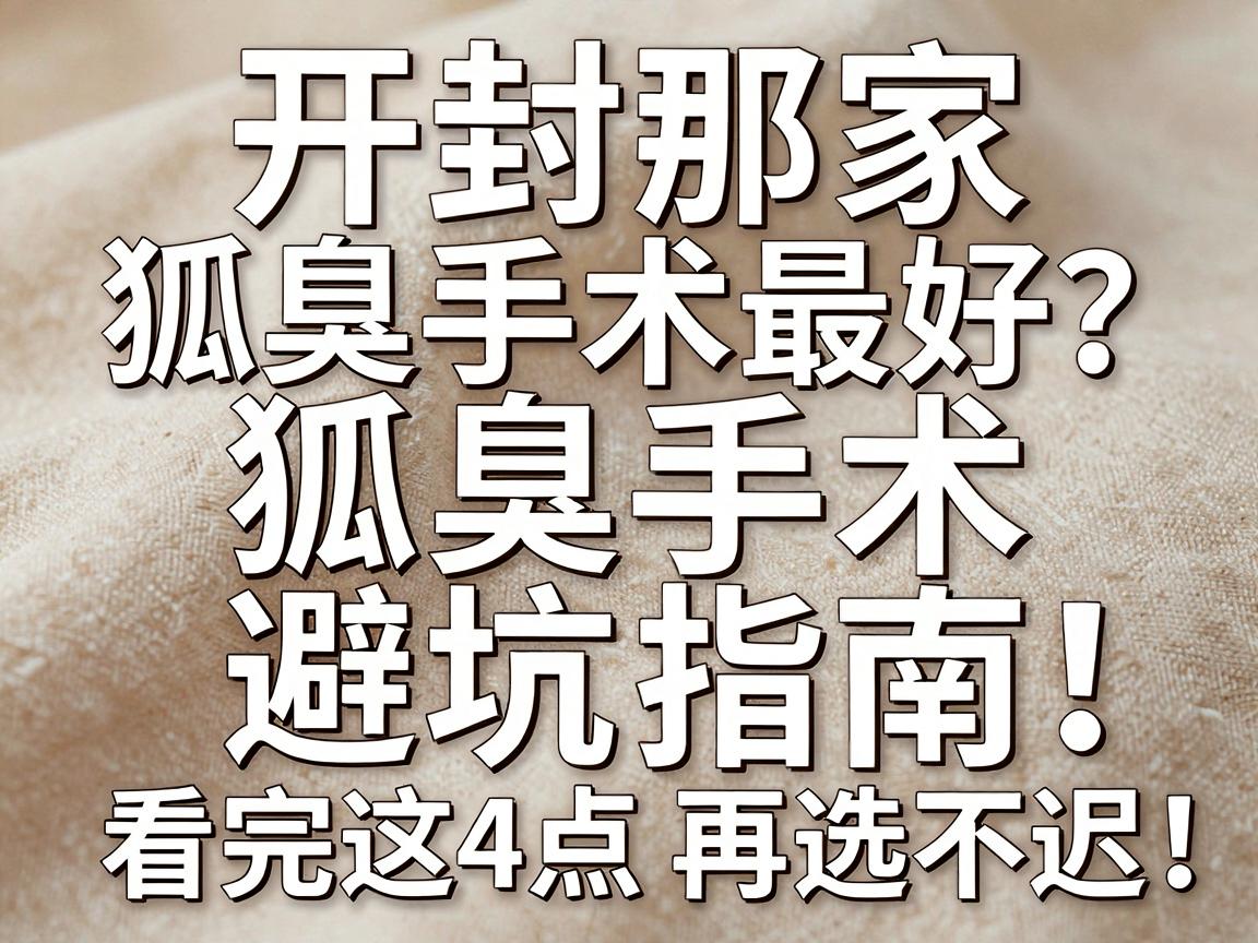 开封那家狐臭手术最好？狐臭手术避坑指南，看完这4点再选不迟